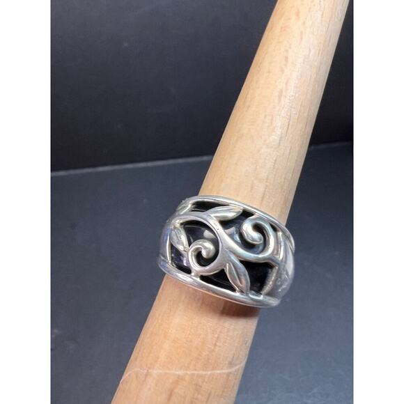 Vintage sterling silver black onyx ring size 5 - Picture 9 of 15